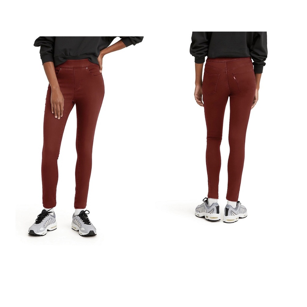 Levi’s Women’s Shaping Cherry Mahogany Twill Leggings Size 31 NWT